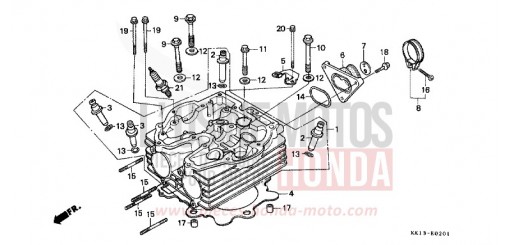 ZYLINDERKOPF (XR250RG/RH/RJ/RK/RL/RM) XR250RM de 1991